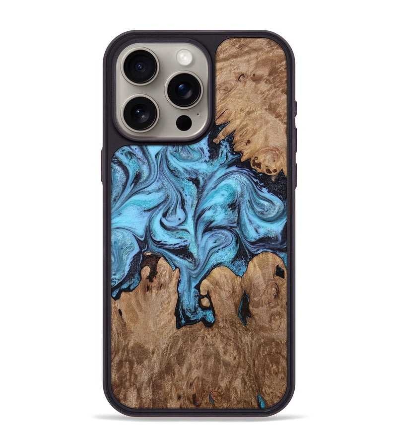 iPhone 15 Pro Max Wood Phone Case - Henrik (Blue, 818534)