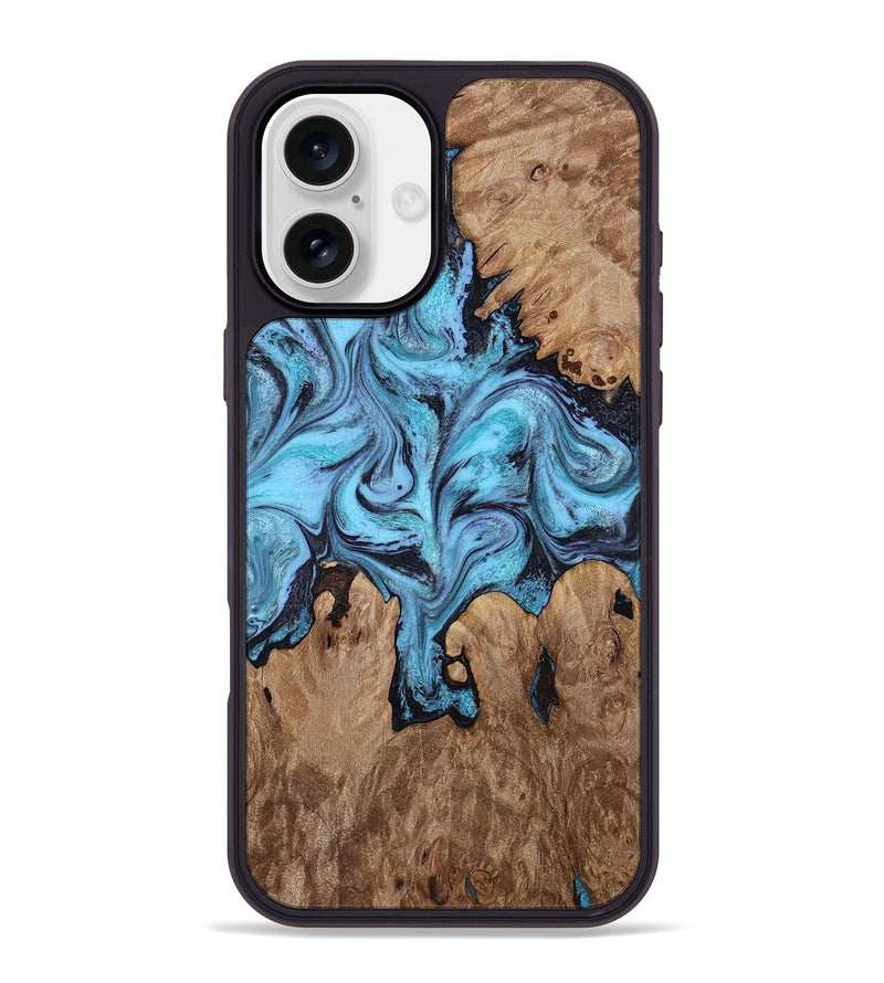 iPhone 16 Plus Wood Phone Case - Henrik (Blue, 818534)