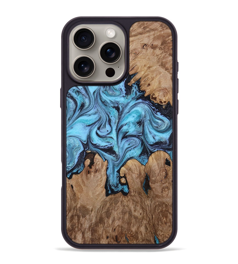 iPhone 16 Pro Max Wood Phone Case - Henrik (Blue, 818534)