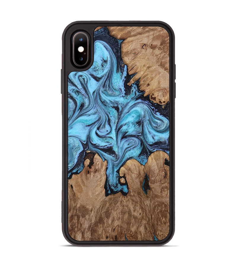 iPhone Xs Max Wood Phone Case - Henrik (Blue, 818534)