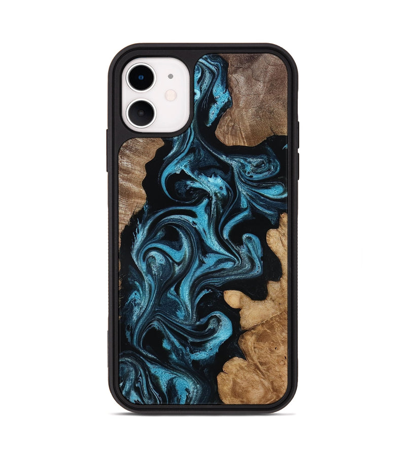 iPhone 11 Wood Phone Case - Martika (Blue, 818535)