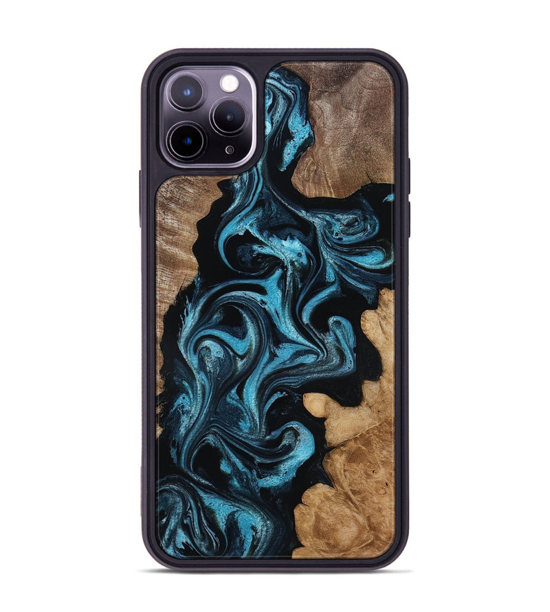 iPhone 11 Pro Max Wood Phone Case - Martika (Blue, 818535)