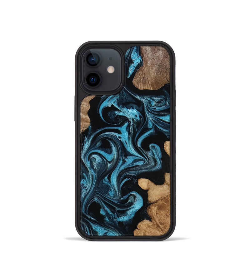 iPhone 12 mini Wood Phone Case - Martika (Blue, 818535)
