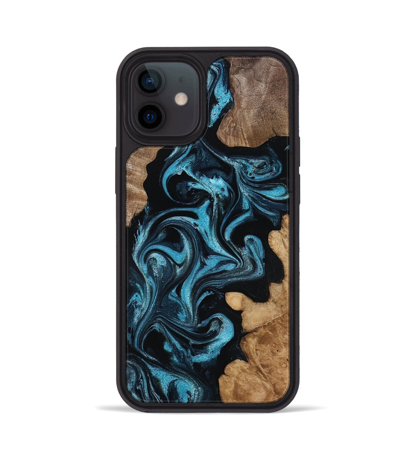 iPhone 12 Wood Phone Case - Martika (Blue, 818535)