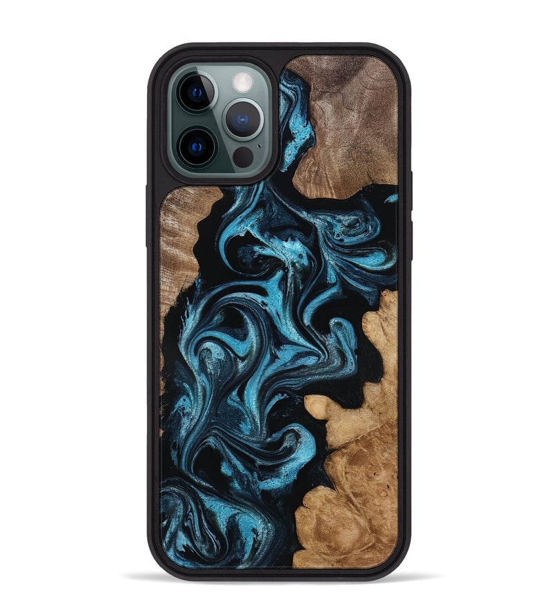 iPhone 12 Pro Max Wood Phone Case - Martika (Blue, 818535)