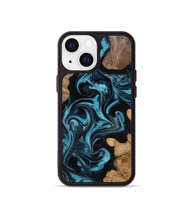 iPhone 13 mini Wood Phone Case - Martika (Blue, 818535)