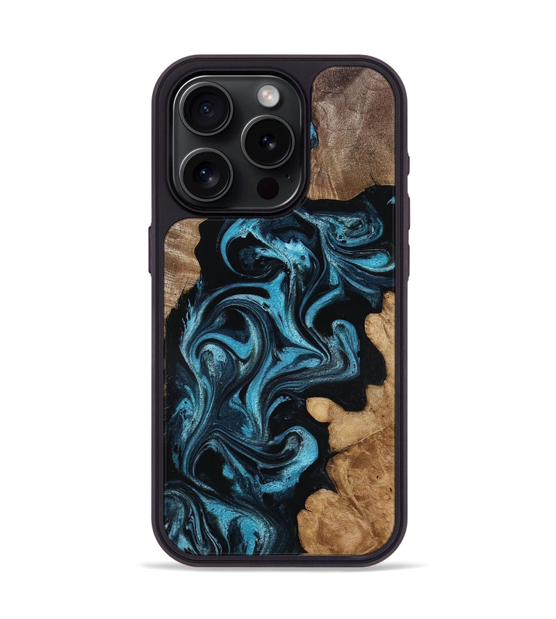 iPhone 15 Pro Wood Phone Case - Martika (Blue, 818535)