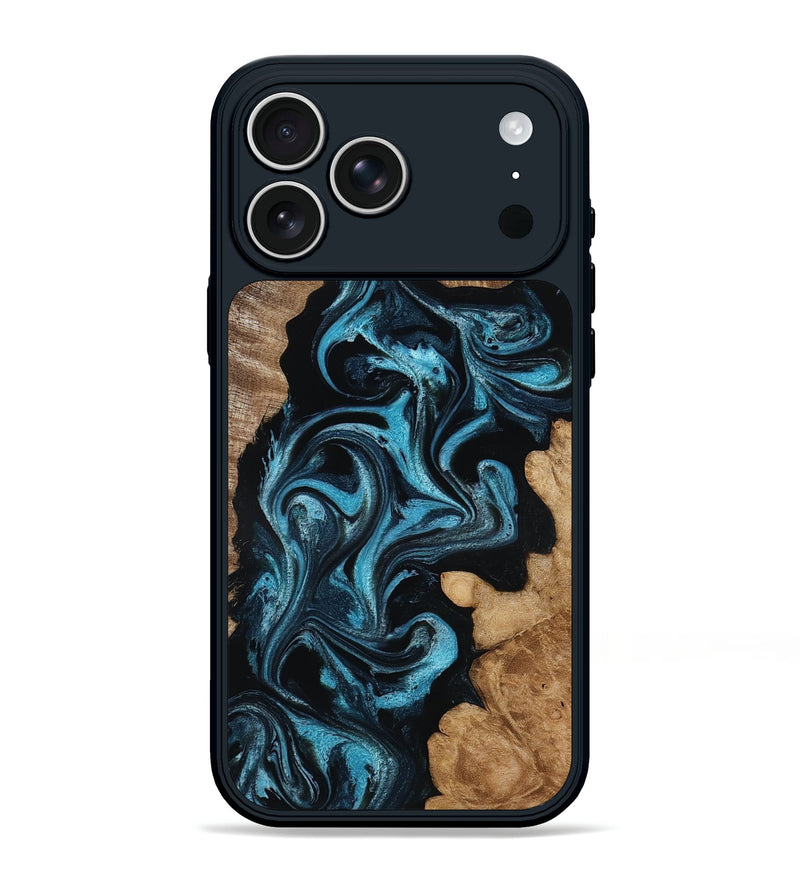 iPhone 17 Pro Max Wood Phone Case - Martika (Blue, 818535)