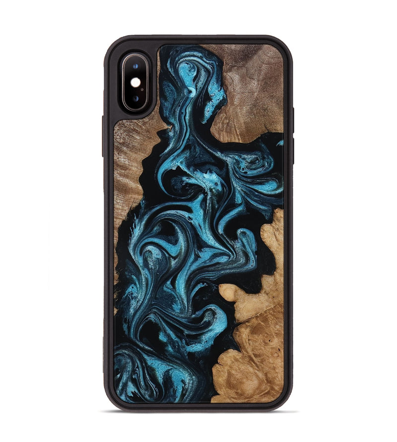 iPhone Xs Max Wood Phone Case - Martika (Blue, 818535)