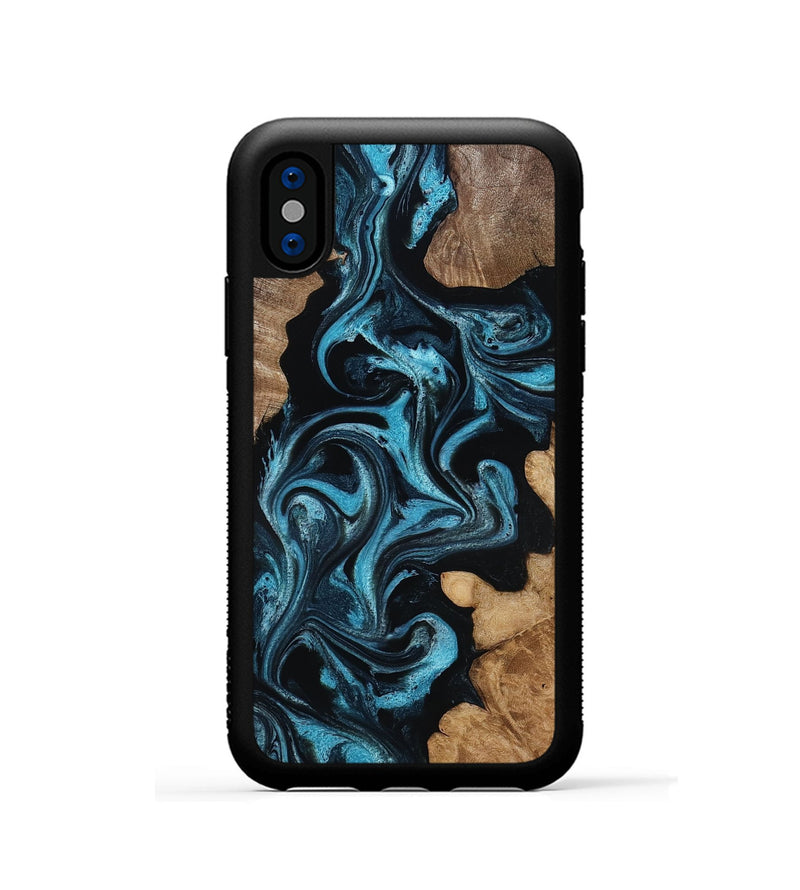 iPhone Xs Wood Phone Case - Martika (Blue, 818535)
