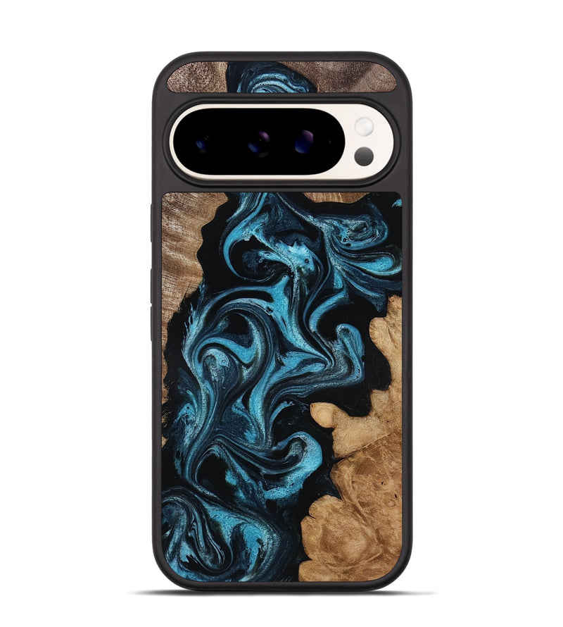 Pixel 9 Wood Phone Case - Martika (Blue, 818535)