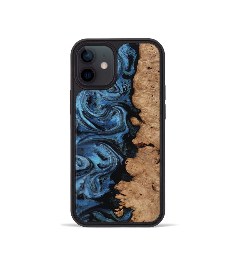 iPhone 12 mini Wood Phone Case - Edmund (Blue, 818536)