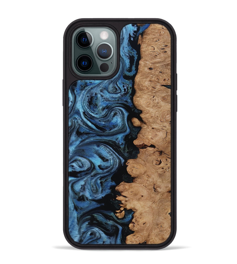 iPhone 12 Pro Max Wood Phone Case - Edmund (Blue, 818536)