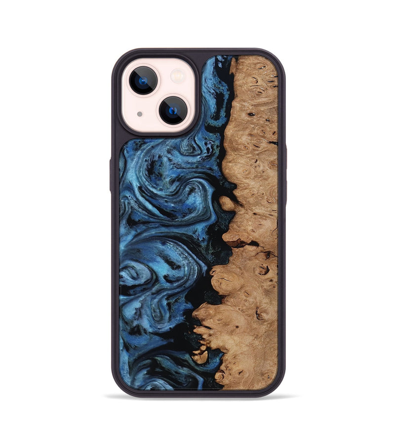 iPhone 14 Wood Phone Case - Edmund (Blue, 818536)
