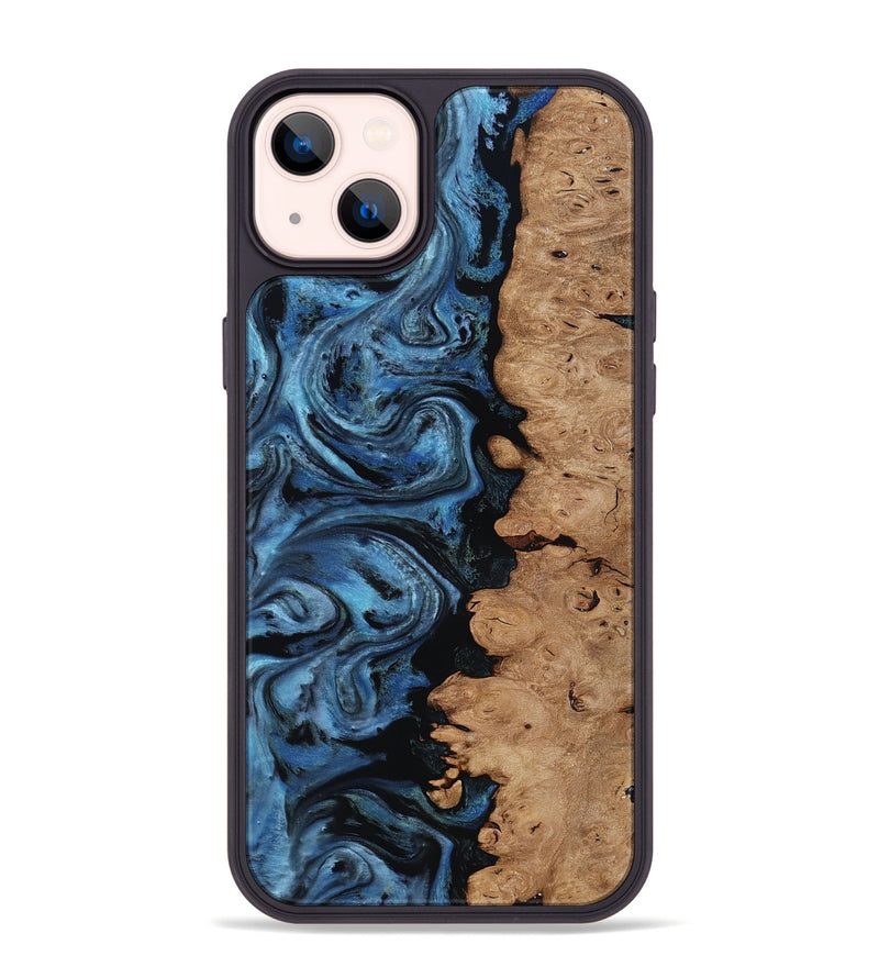 iPhone 14 Plus Wood Phone Case - Edmund (Blue, 818536)