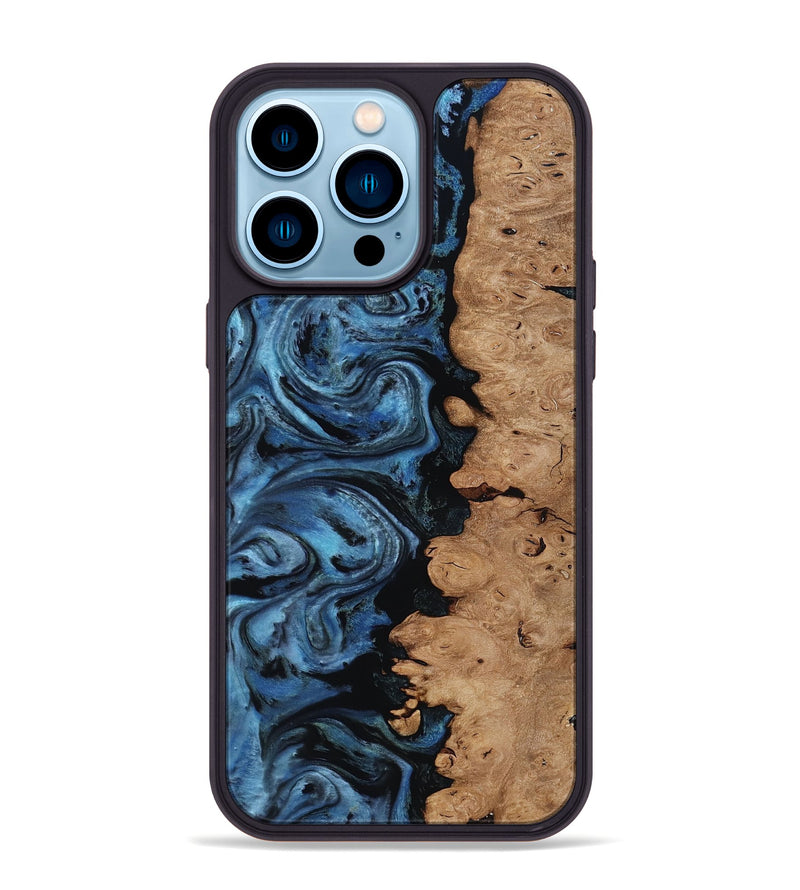 iPhone 14 Pro Max Wood Phone Case - Edmund (Blue, 818536)