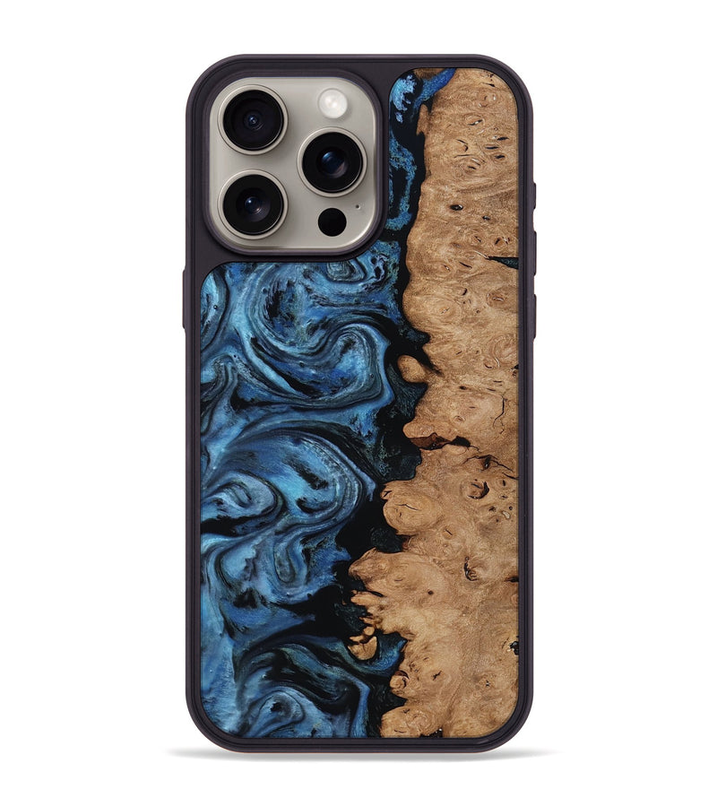 iPhone 15 Pro Max Wood Phone Case - Edmund (Blue, 818536)