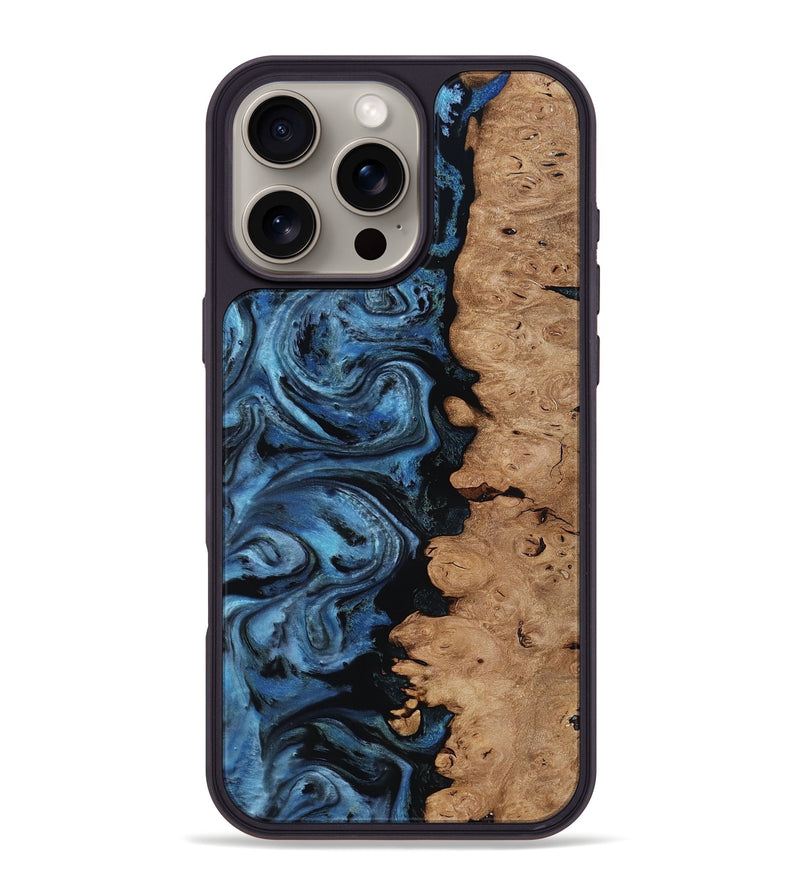 iPhone 16 Pro Max Wood Phone Case - Edmund (Blue, 818536)