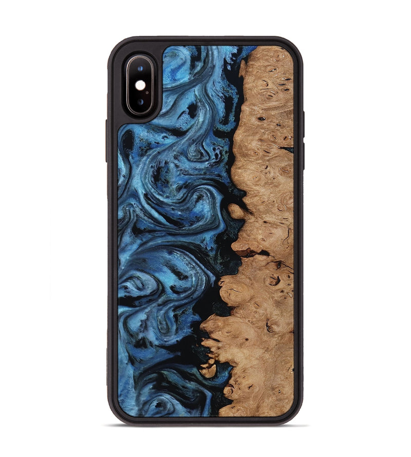 iPhone Xs Max Wood Phone Case - Edmund (Blue, 818536)