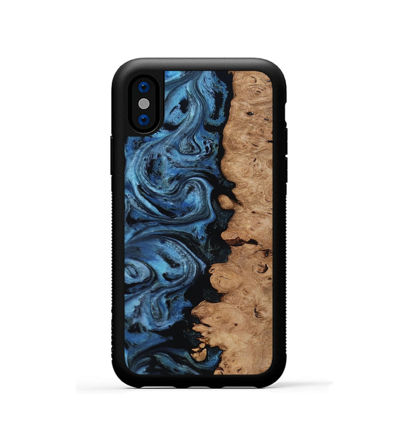 iPhone Xs Wood Phone Case - Edmund (Blue, 818536)