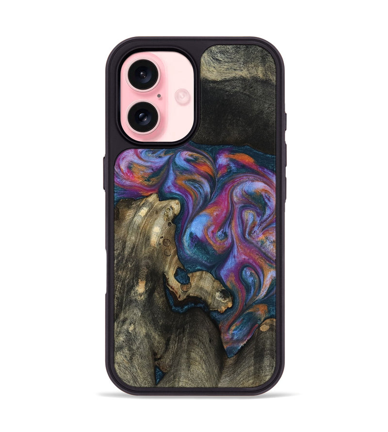 iPhone 16 Wood Phone Case - Shannon (Blue, 818537)