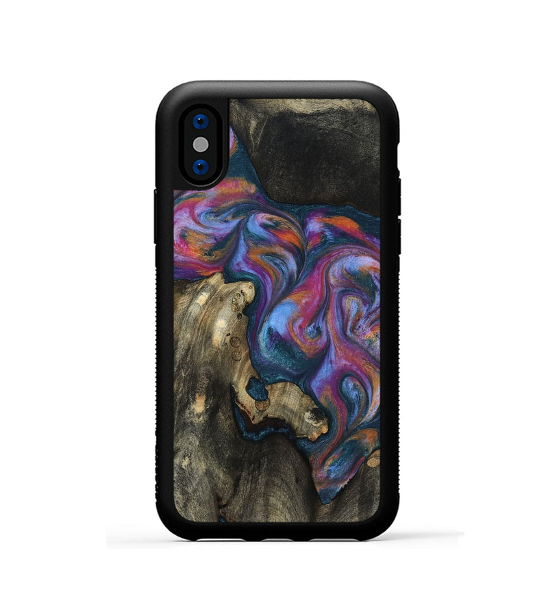 iPhone Xs Wood Phone Case - Shannon (Blue, 818537)