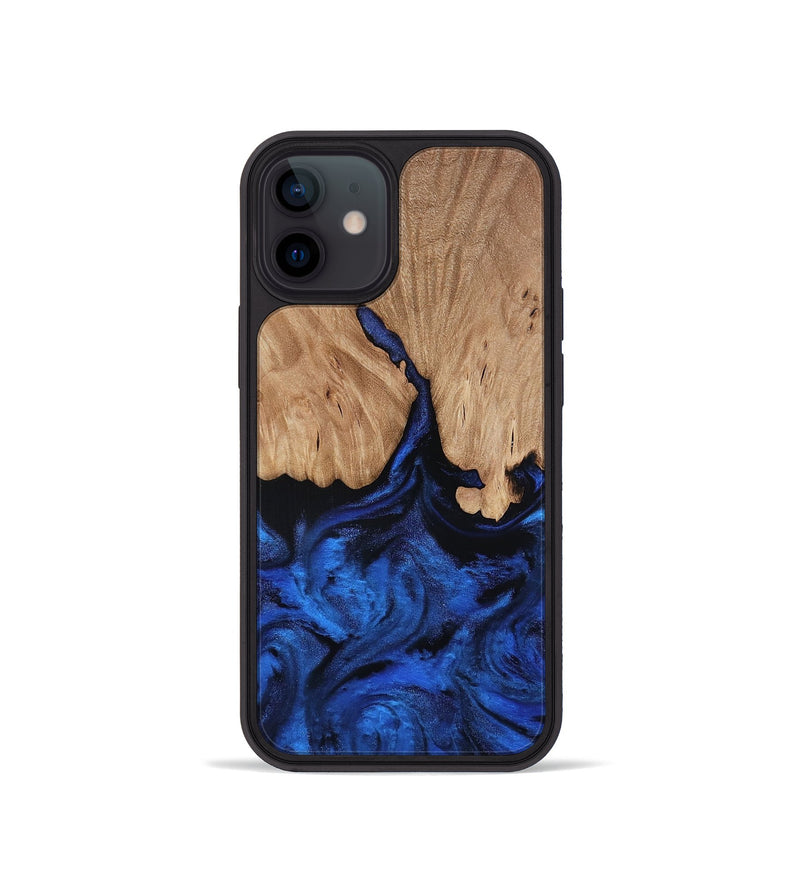 iPhone 12 mini Wood Phone Case - Aylani (Blue, 818538)