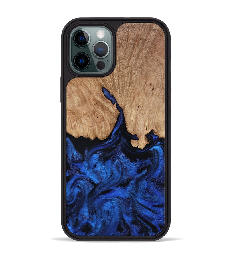 iPhone 12 Pro Max Wood Phone Case - Aylani (Blue, 818538)