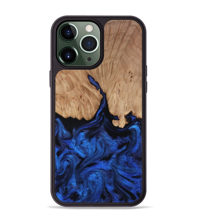 iPhone 13 Pro Max Wood Phone Case - Aylani (Blue, 818538)