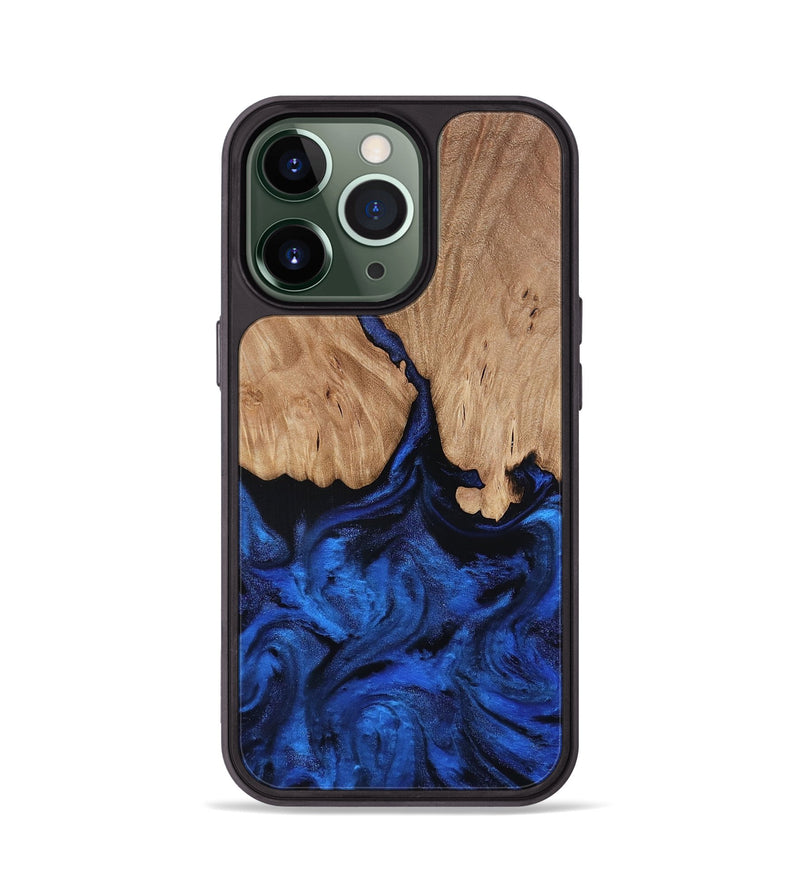 iPhone 13 Pro Wood Phone Case - Aylani (Blue, 818538)