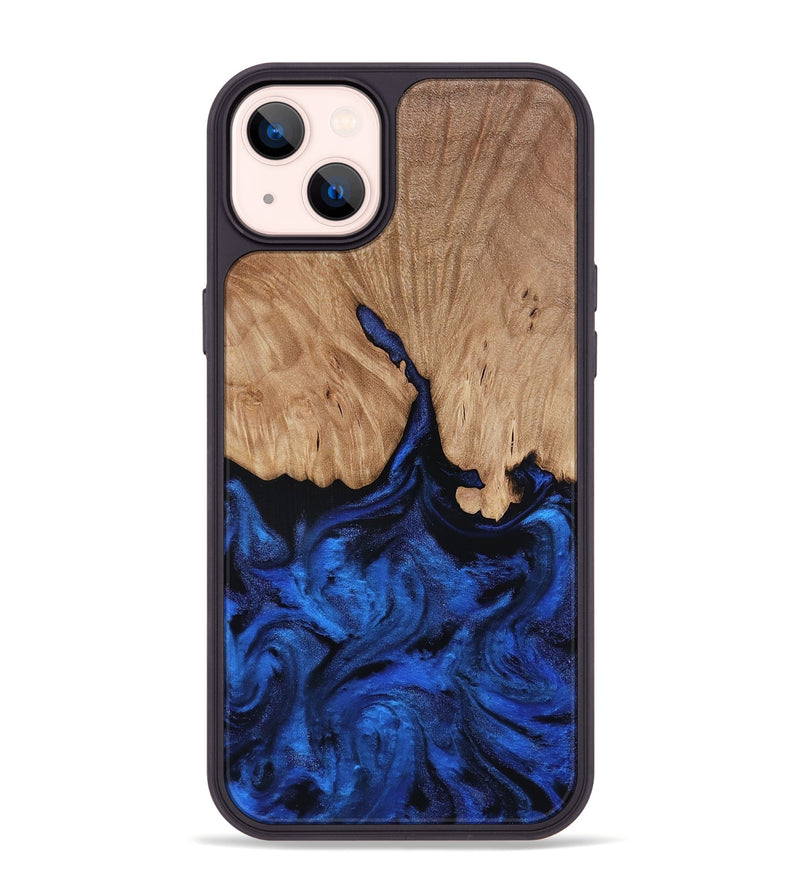 iPhone 14 Plus Wood Phone Case - Aylani (Blue, 818538)