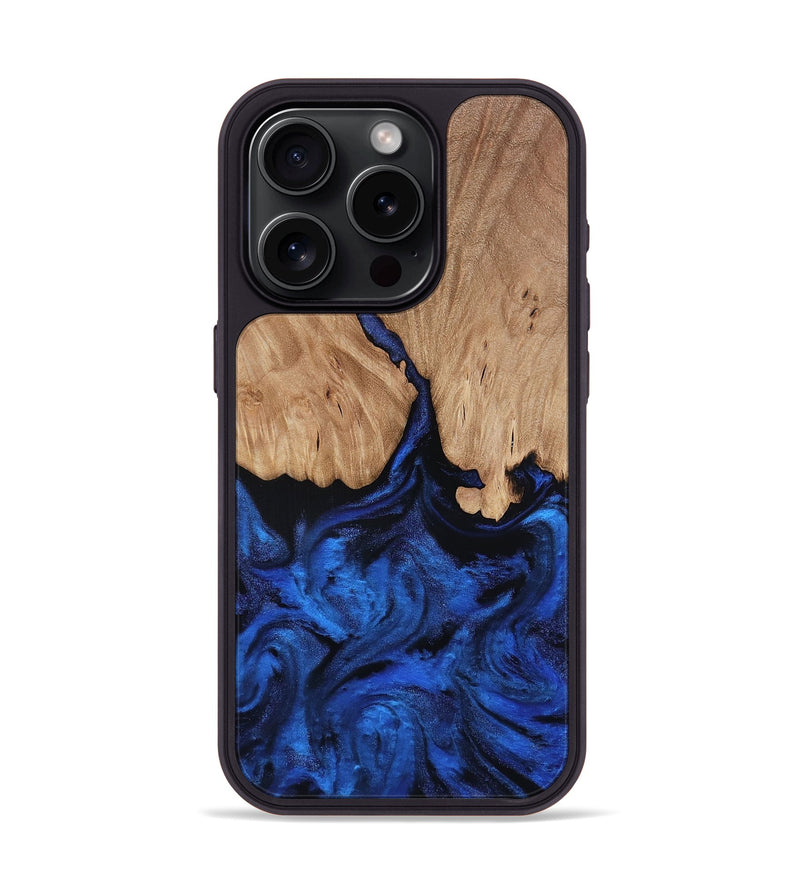 iPhone 15 Pro Wood Phone Case - Aylani (Blue, 818538)