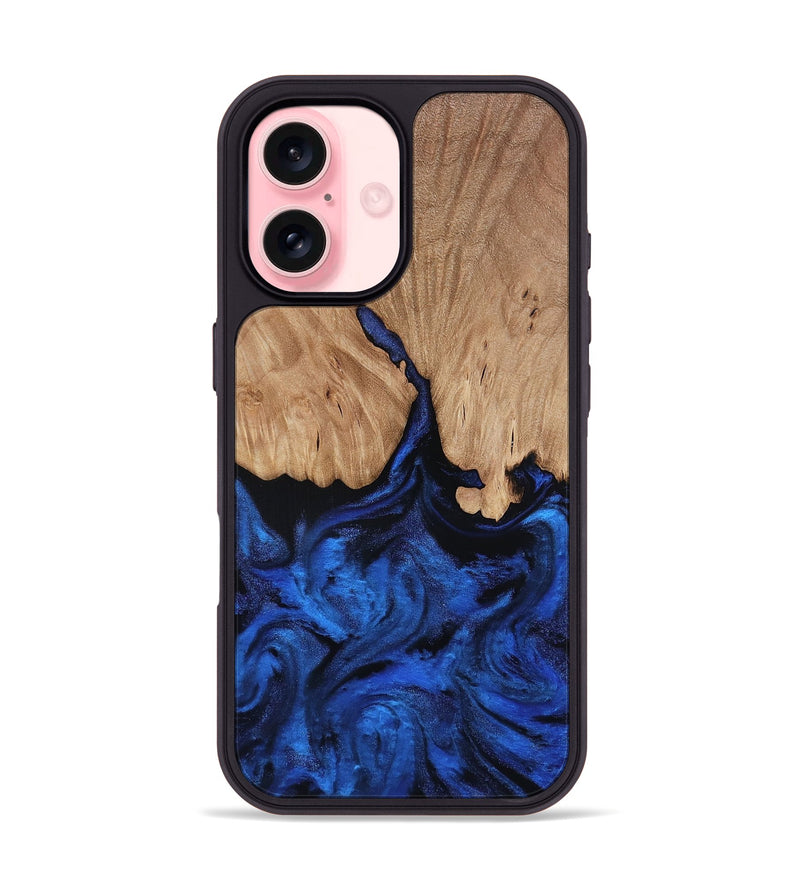 iPhone 16 Wood Phone Case - Aylani (Blue, 818538)
