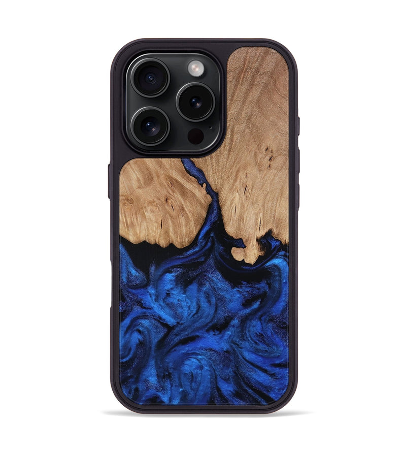 iPhone 16 Pro Wood Phone Case - Aylani (Blue, 818538)