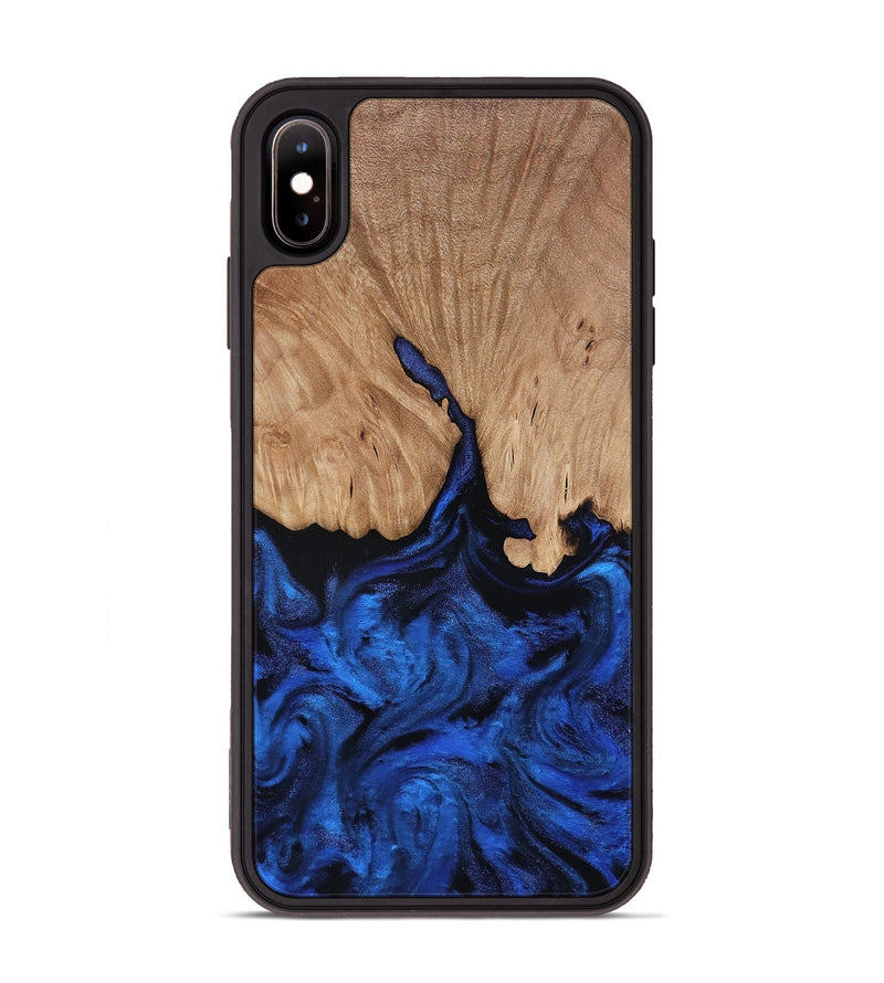 iPhone Xs Max Wood Phone Case - Aylani (Blue, 818538)