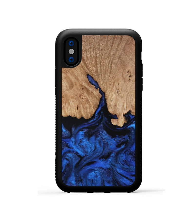 iPhone Xs Wood Phone Case - Aylani (Blue, 818538)