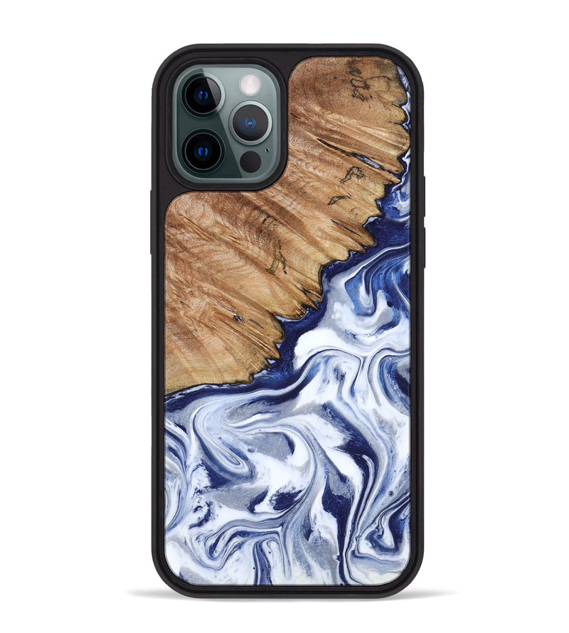 iPhone 12 Pro Max Wood Phone Case - Sade (Blue, 818539)