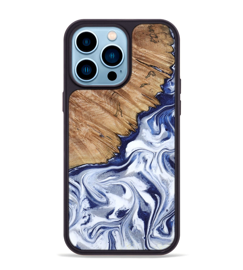 iPhone 14 Pro Max Wood Phone Case - Sade (Blue, 818539)