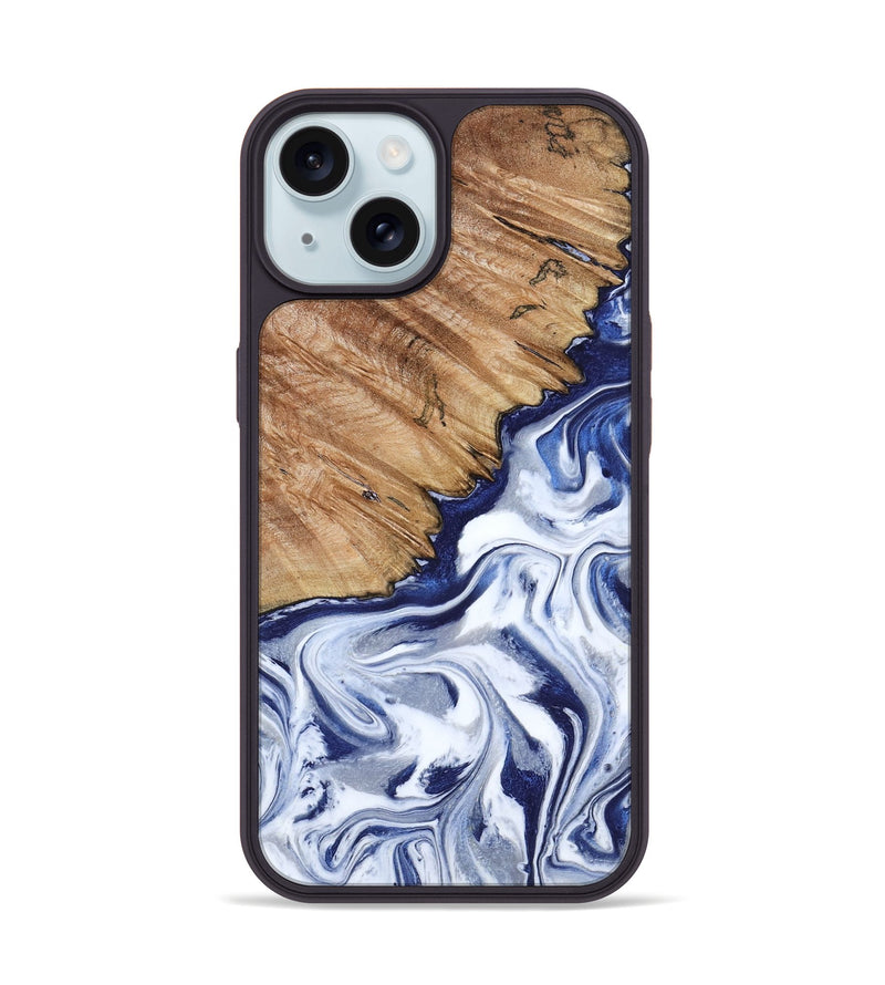 iPhone 15 Wood Phone Case - Sade (Blue, 818539)