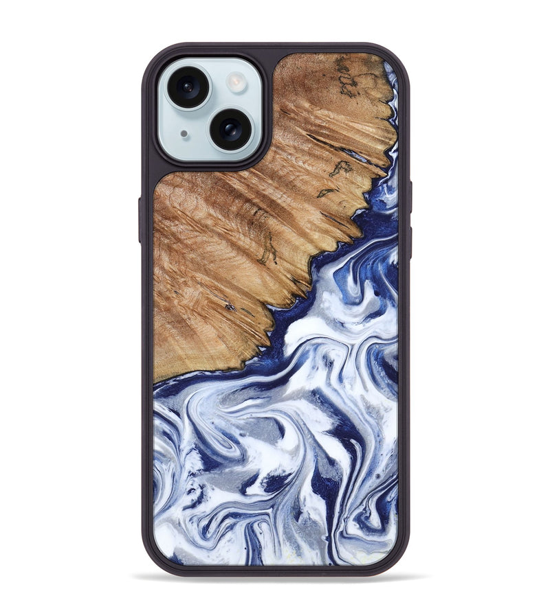 iPhone 15 Plus Wood Phone Case - Sade (Blue, 818539)