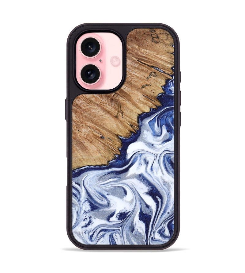 iPhone 16 Wood Phone Case - Sade (Blue, 818539)