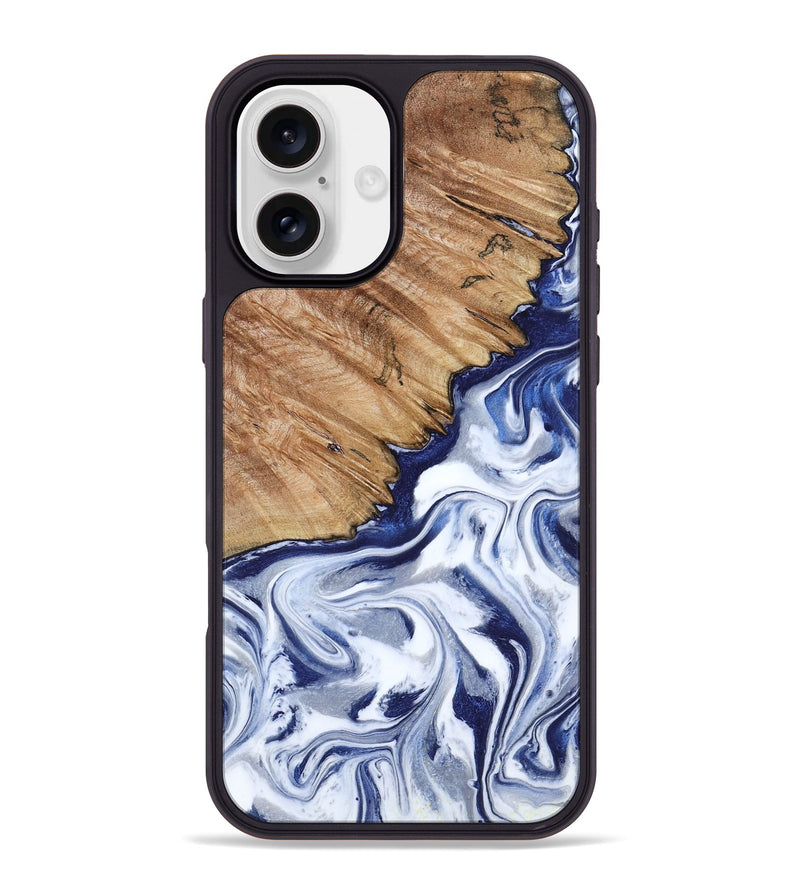 iPhone 16 Plus Wood Phone Case - Sade (Blue, 818539)