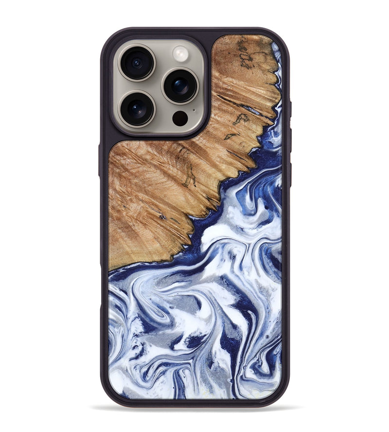 iPhone 16 Pro Max Wood Phone Case - Sade (Blue, 818539)