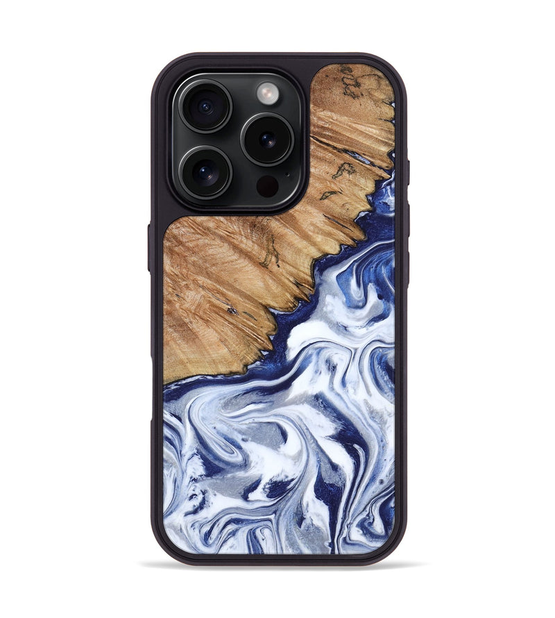 iPhone 16 Pro Wood Phone Case - Sade (Blue, 818539)