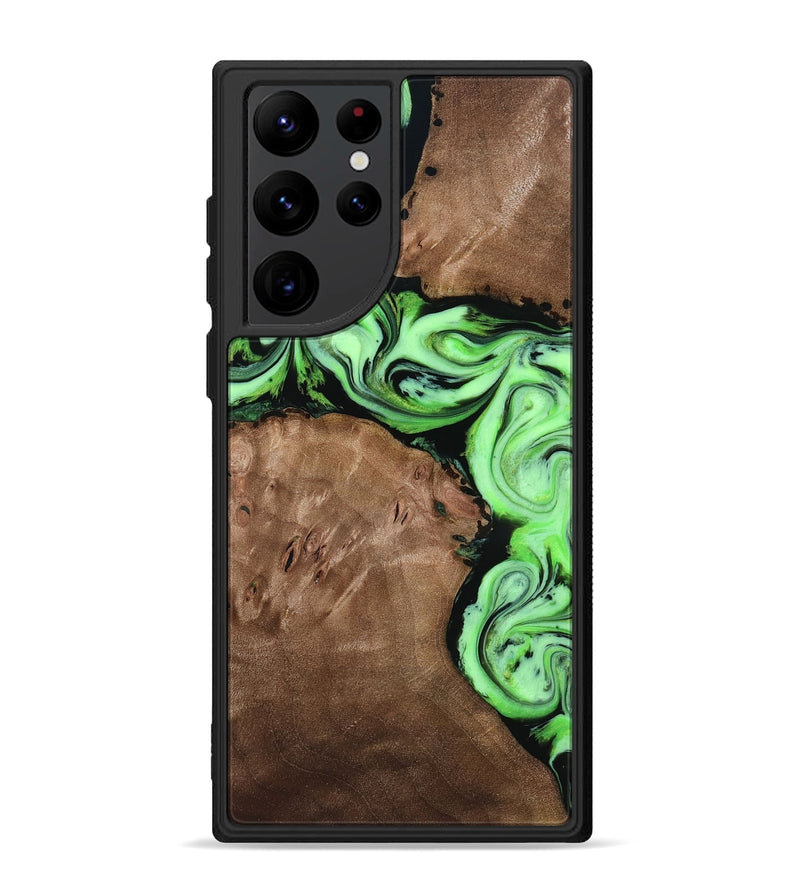Galaxy S22 Ultra Wood Phone Case - Miley (Green, 818541)