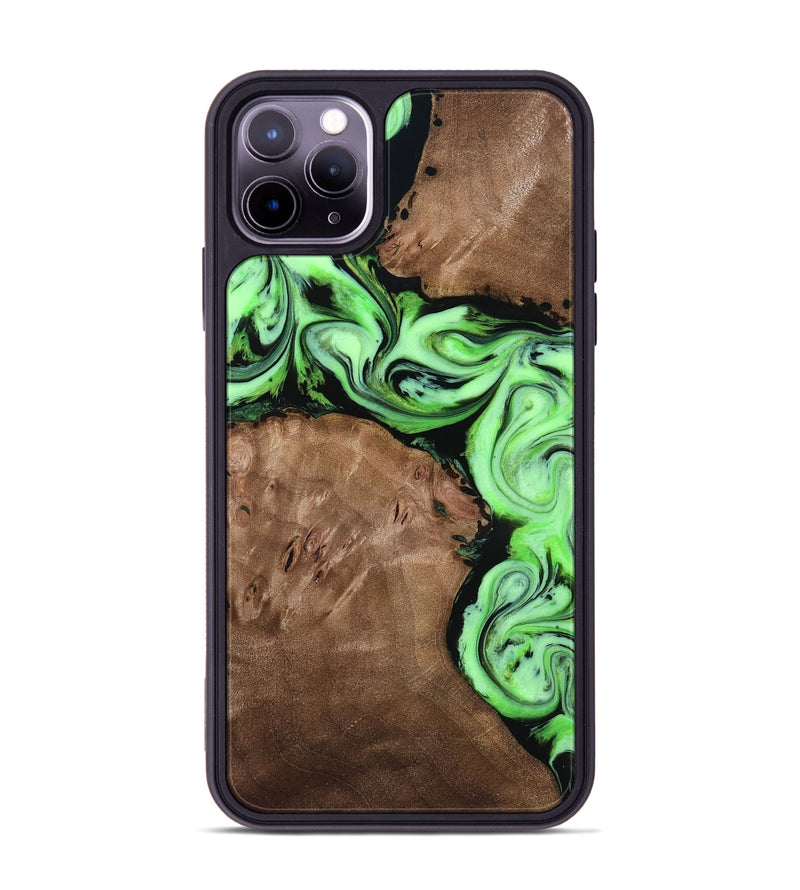 iPhone 11 Pro Max Wood Phone Case - Miley (Green, 818541)