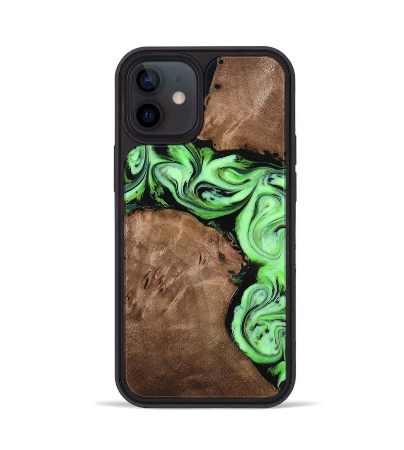 iPhone 12 Wood Phone Case - Miley (Green, 818541)