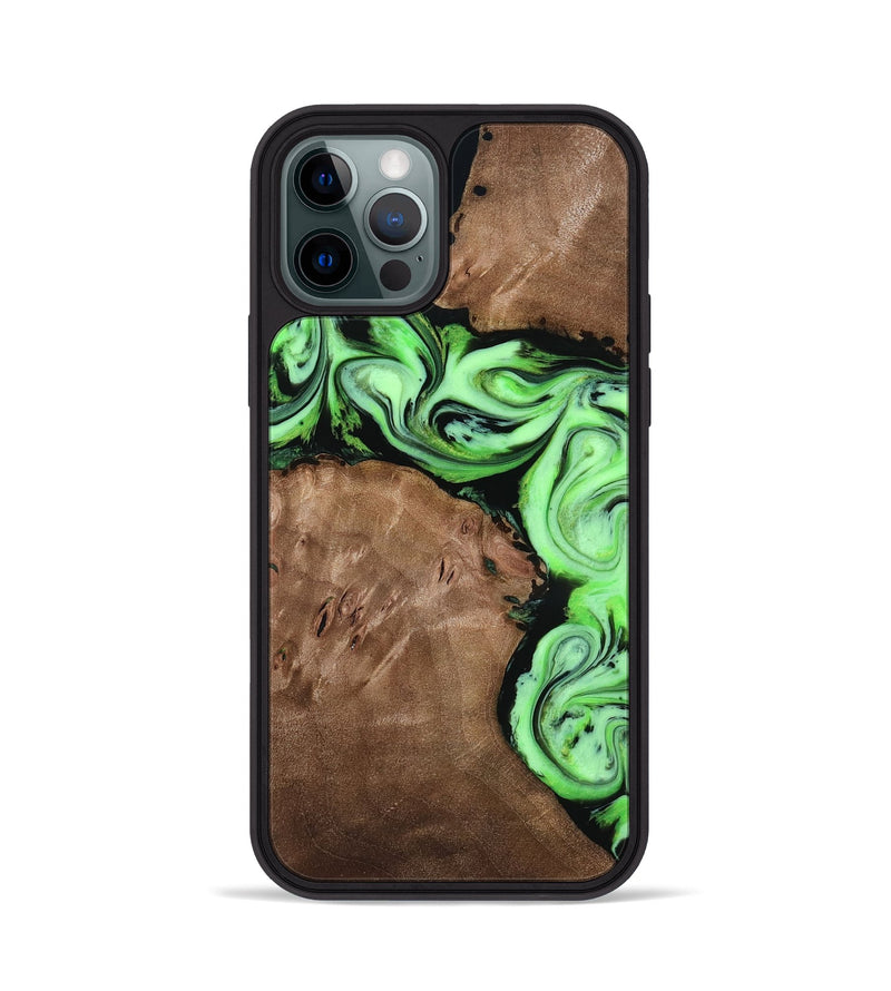 iPhone 12 Pro Wood Phone Case - Miley (Green, 818541)