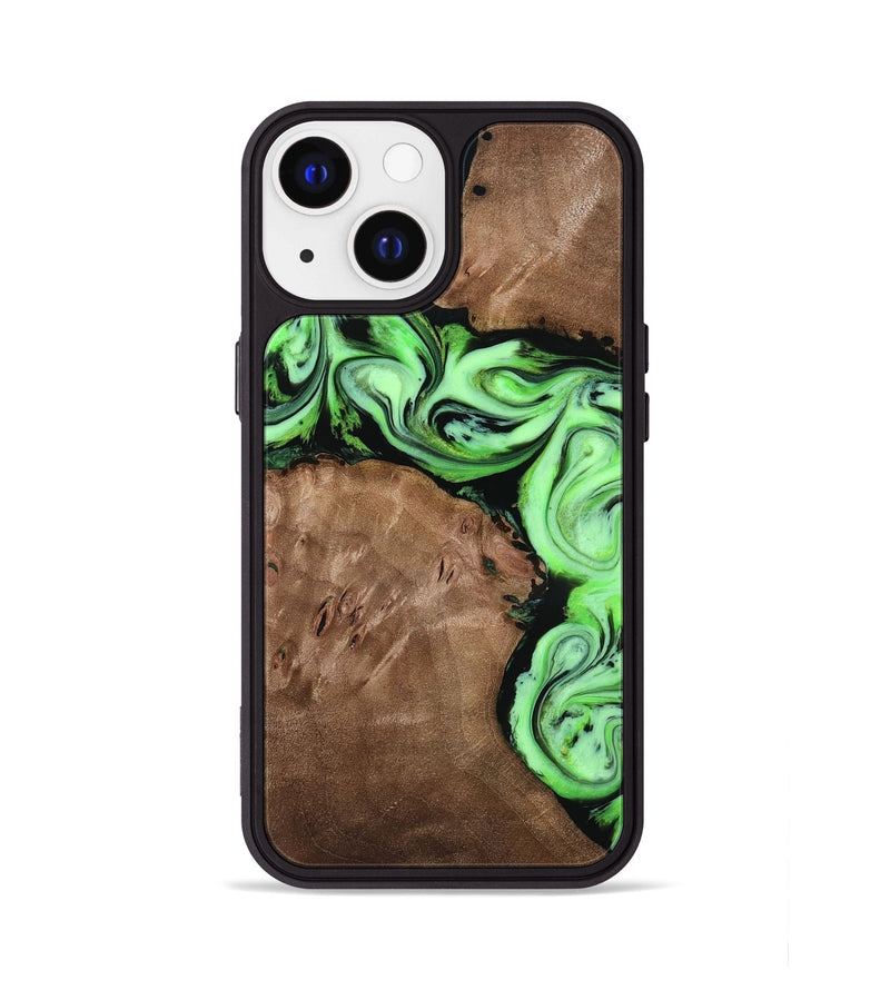 iPhone 13 Wood Phone Case - Miley (Green, 818541)
