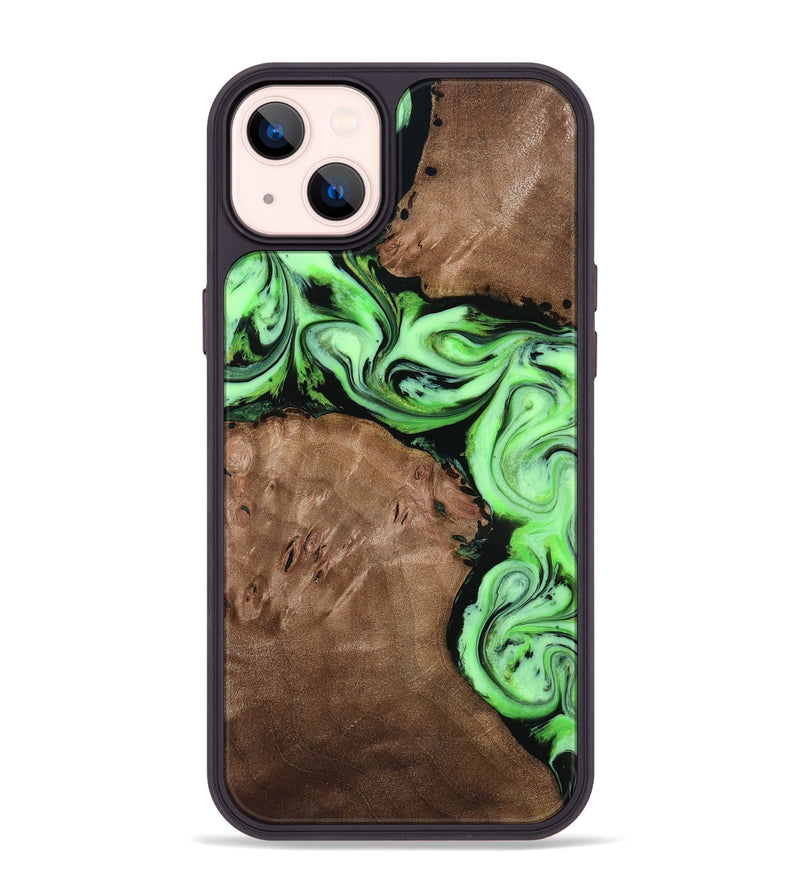 iPhone 14 Plus Wood Phone Case - Miley (Green, 818541)
